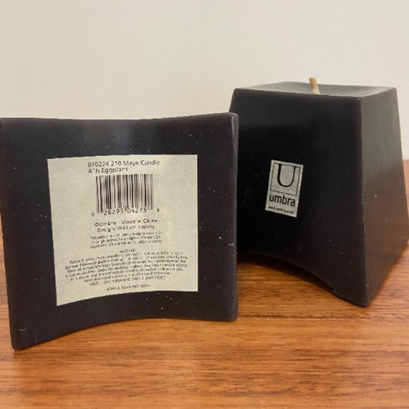 Umbra Purple/Eggplant Large Block Candles ~ Set of 2 - Picture 7 of 9